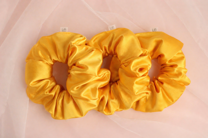Sunlit Gold Silk Scrunchie