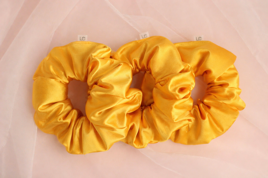 Sunlit Gold Silk Scrunchie